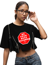 Load image into Gallery viewer, Ladies No F*ckboys Allowed Croptop Zipper Tee
