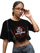 Load image into Gallery viewer, Ladies No F*ckboys Allowed Croptop Zipper Tee
