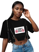 Load image into Gallery viewer, Ladies F*ckboy Free Croptop Zipper Tee
