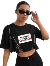 Load image into Gallery viewer, Ladies F*ckboy Free Croptop Zipper Tee
